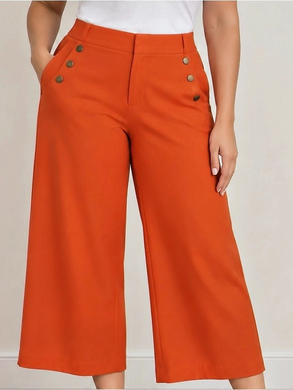 Counterparts Wide Leg Pants in Orange Size Medium Like New Pull on